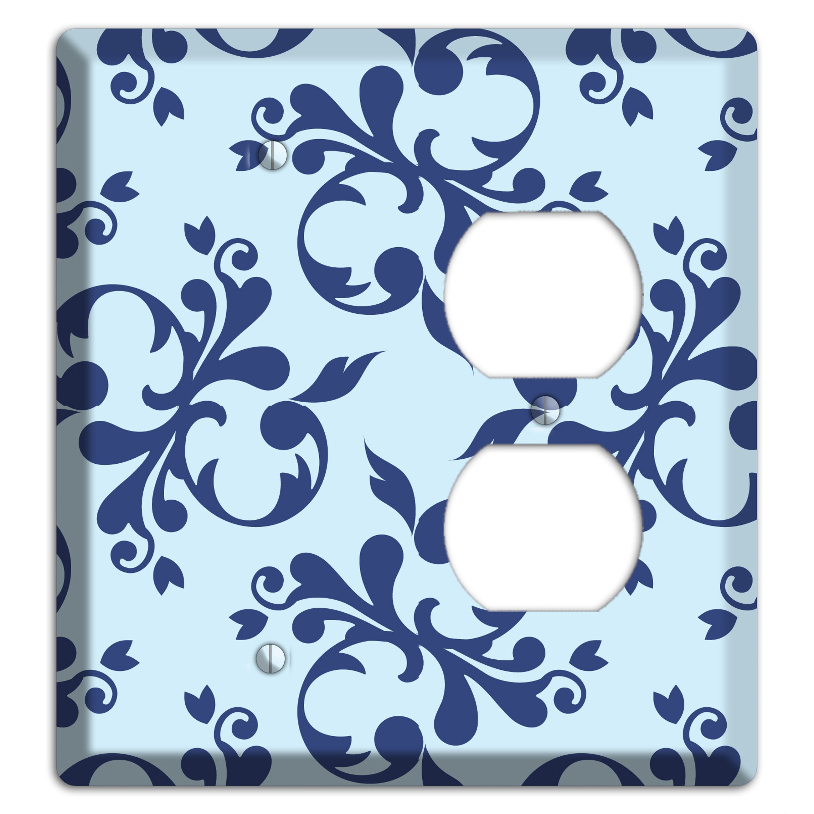 Blue Victorian Toile Blank / Duplex Wallplate