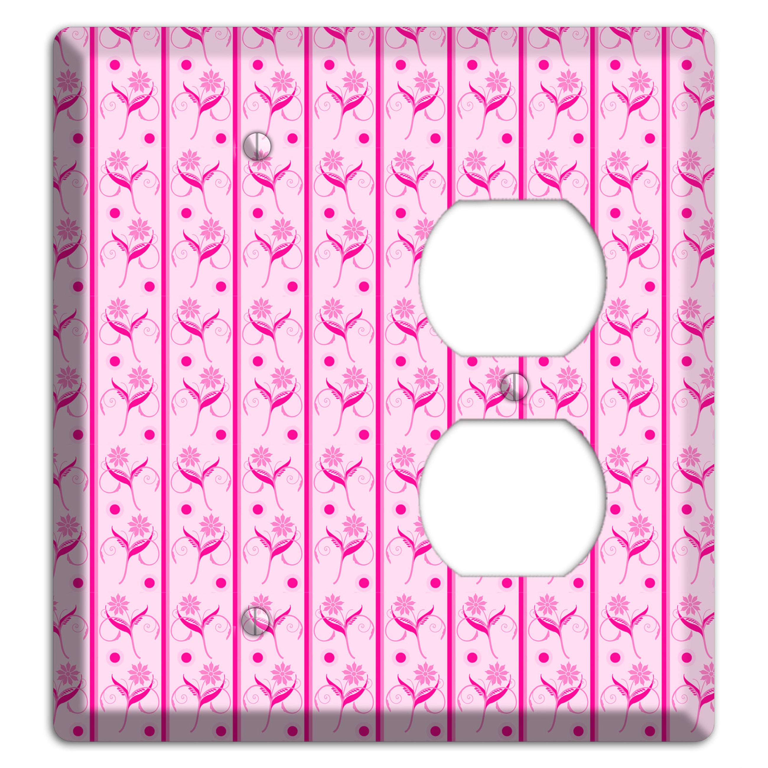 Pink Floral Pattern Blank / Duplex Wallplate