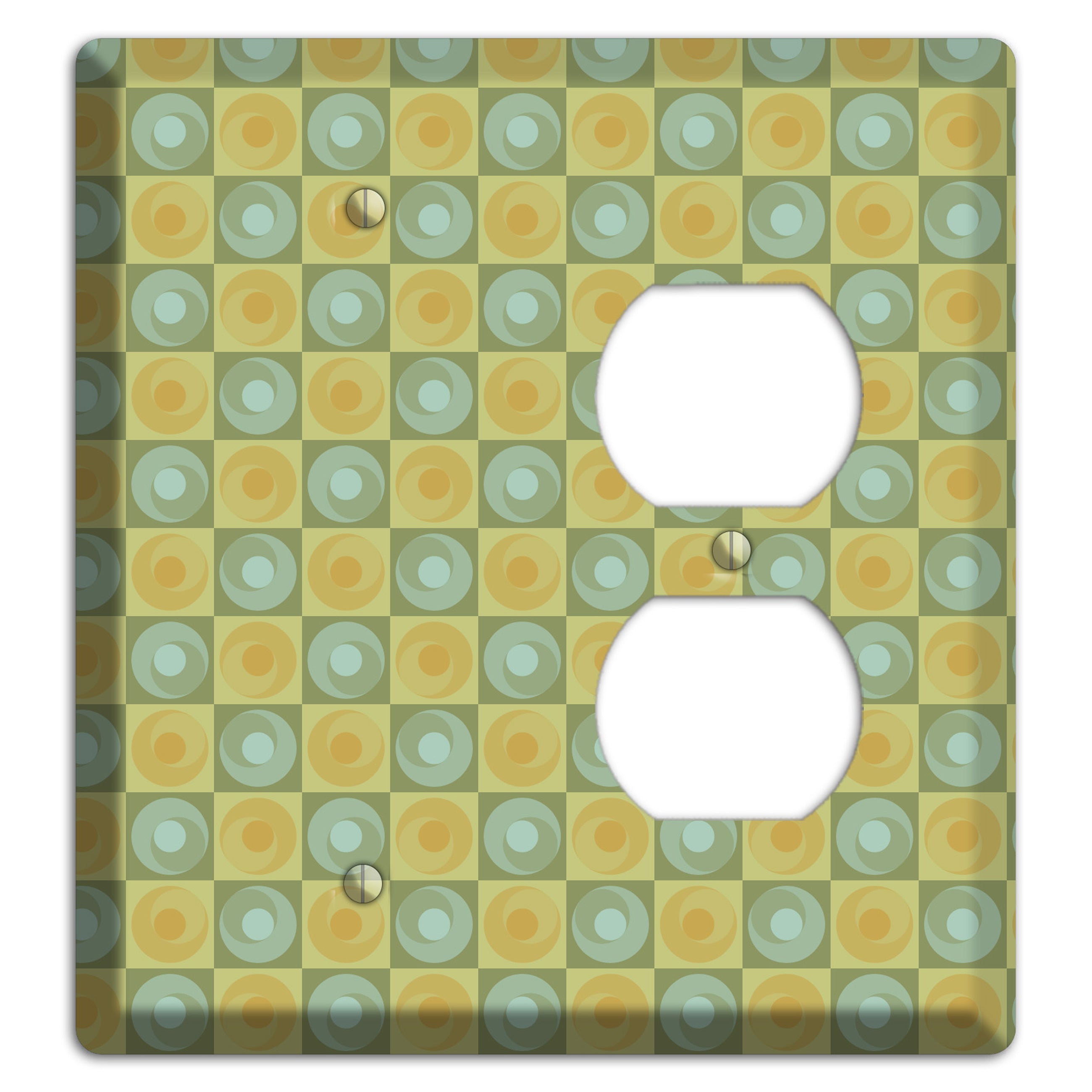 Green and Yellow Squares Blank / Duplex Wallplate