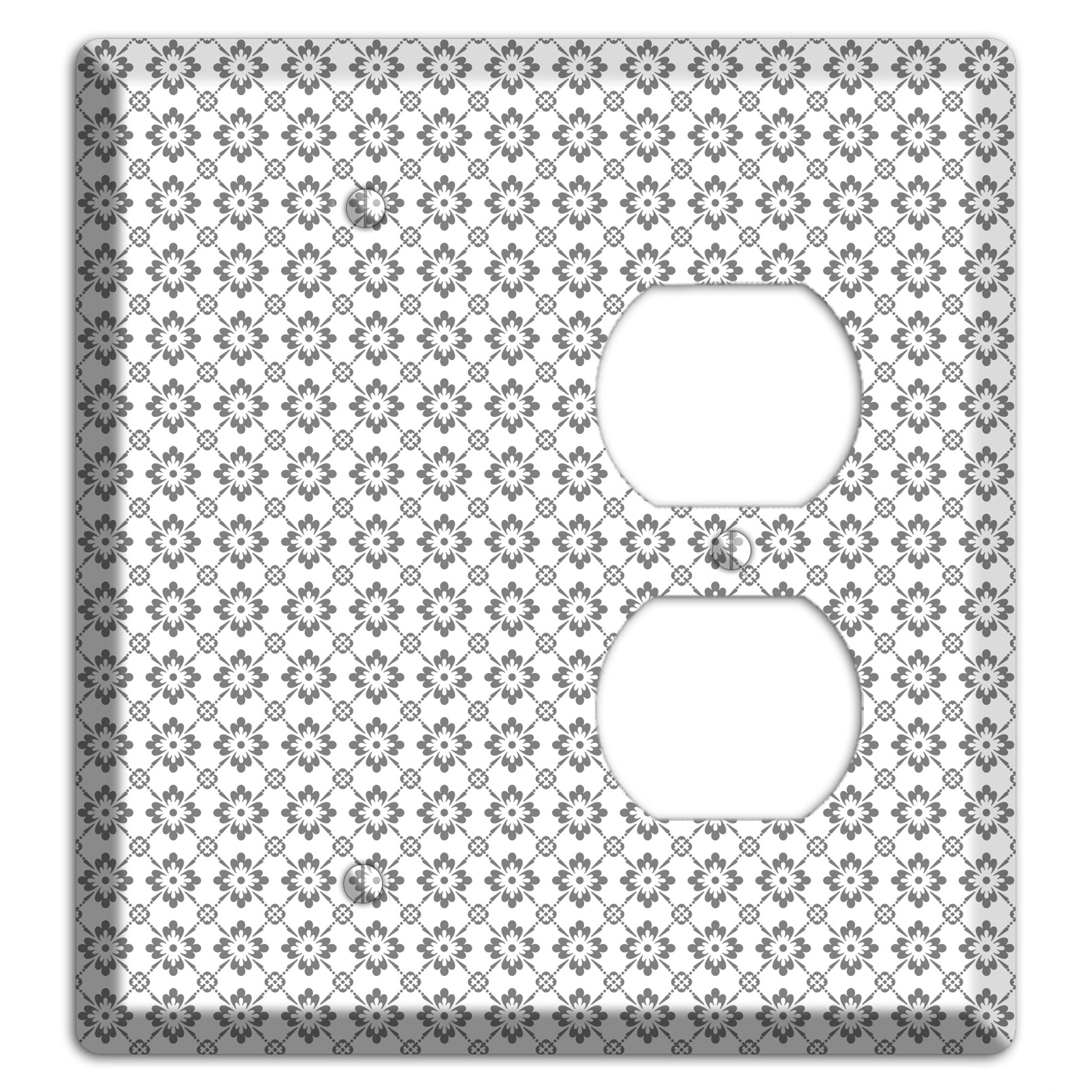 White with Grey Foulard Blank / Duplex Wallplate