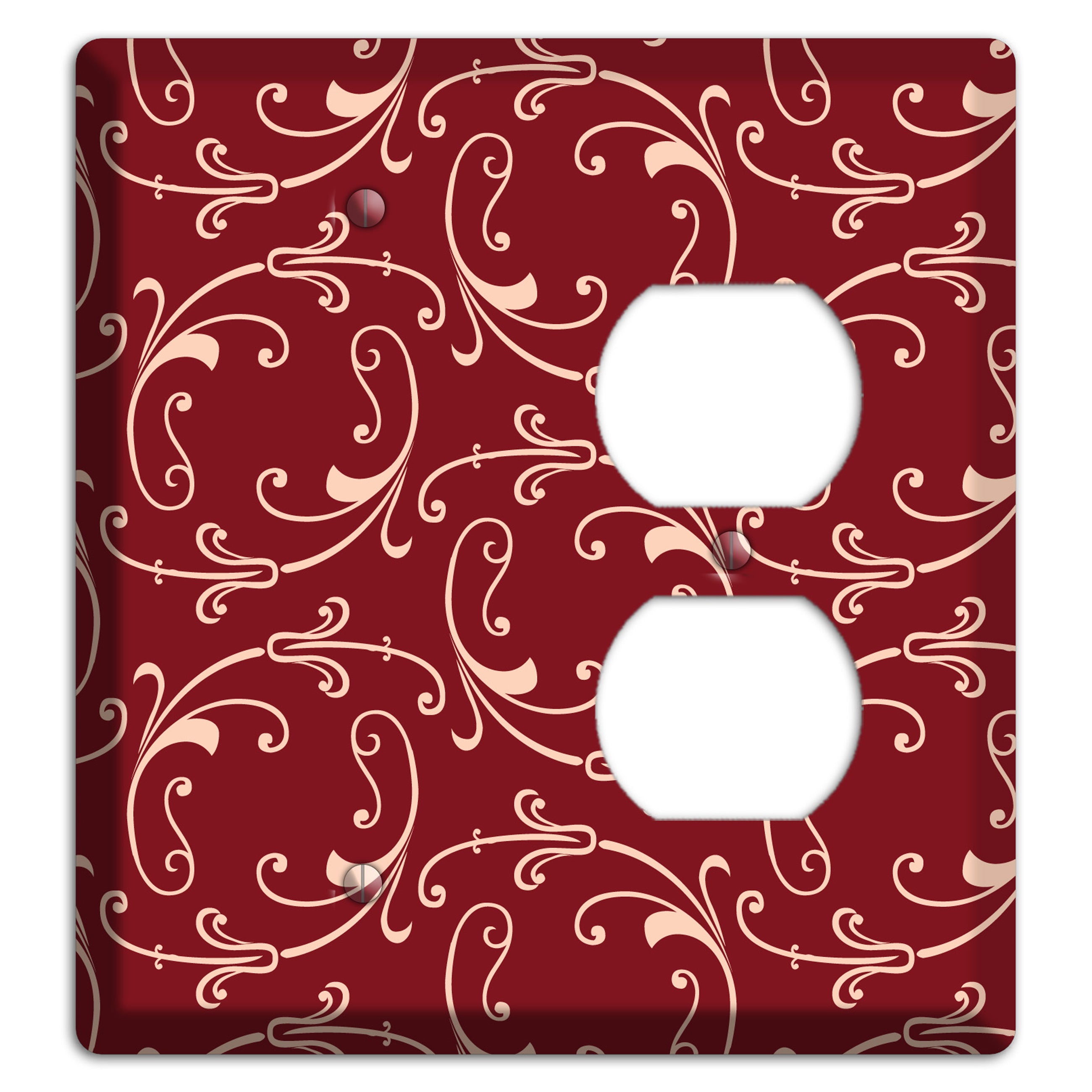 Burgundy Victorian Sprig Blank / Duplex Wallplate
