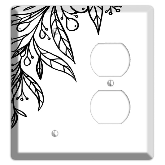 Hand-Drawn Floral 23 Blank / Duplex Wallplate