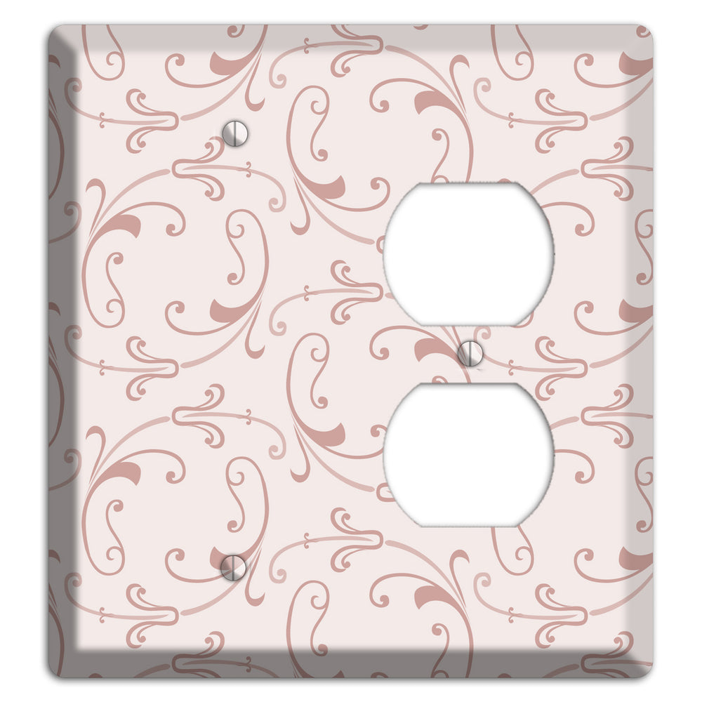 Dusty Rose Victorian Sprig Blank / Duplex Wallplate