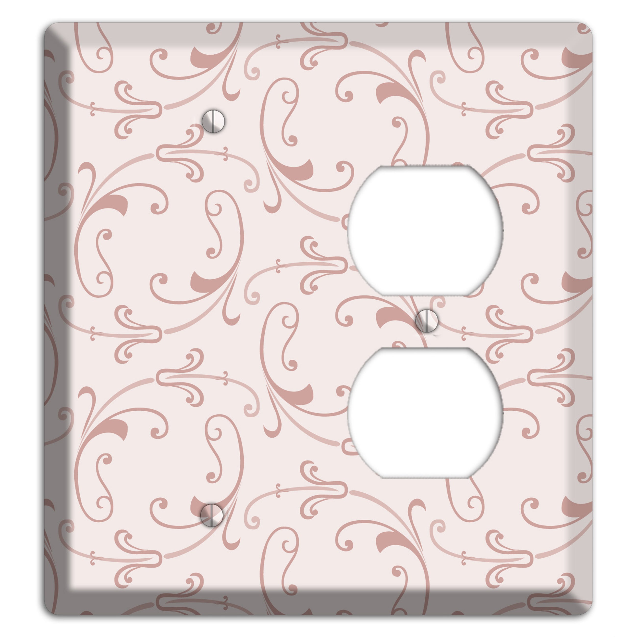 Dusty Rose Victorian Sprig Blank / Duplex Wallplate