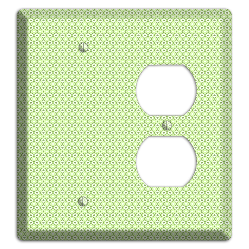 Multi Green Tiny Double Scallop Blank / Duplex Wallplate