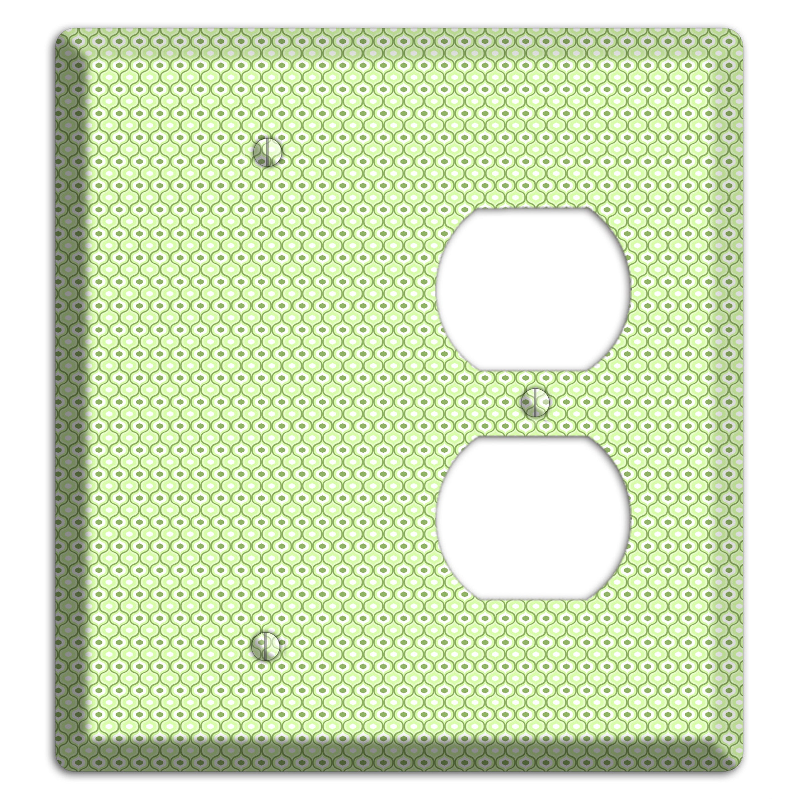 Multi Green Tiny Double Scallop Blank / Duplex Wallplate