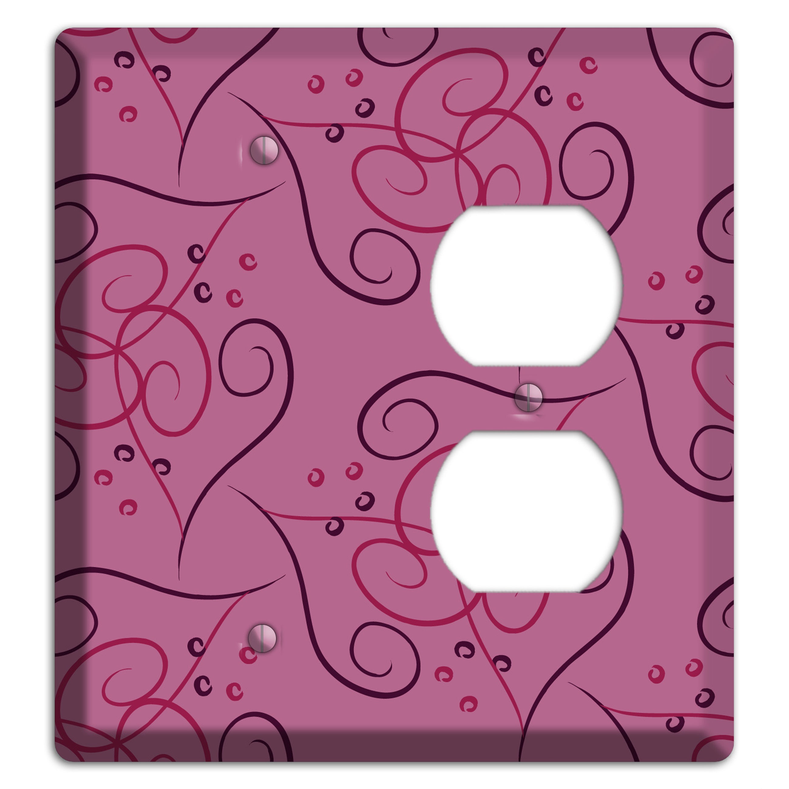 Pink Scroll Hearts Blank / Duplex Wallplate