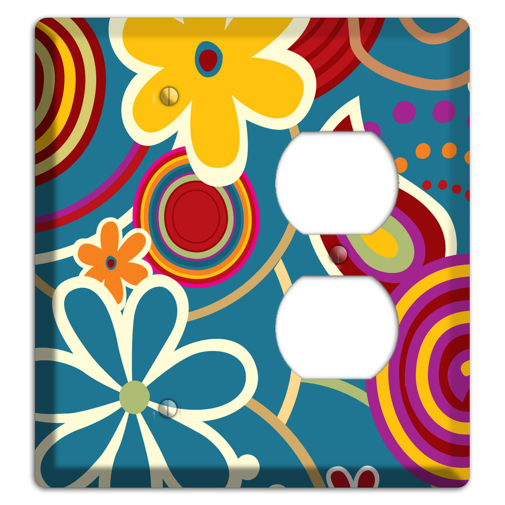 Bold Blue Flowers Blank / Duplex Wallplate