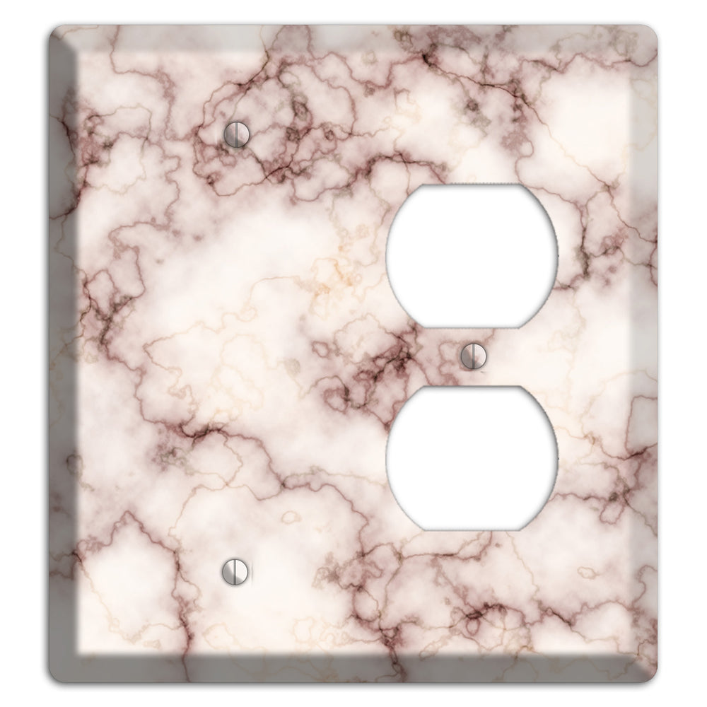 Burgundy Stained Marble Blank / Duplex Wallplate