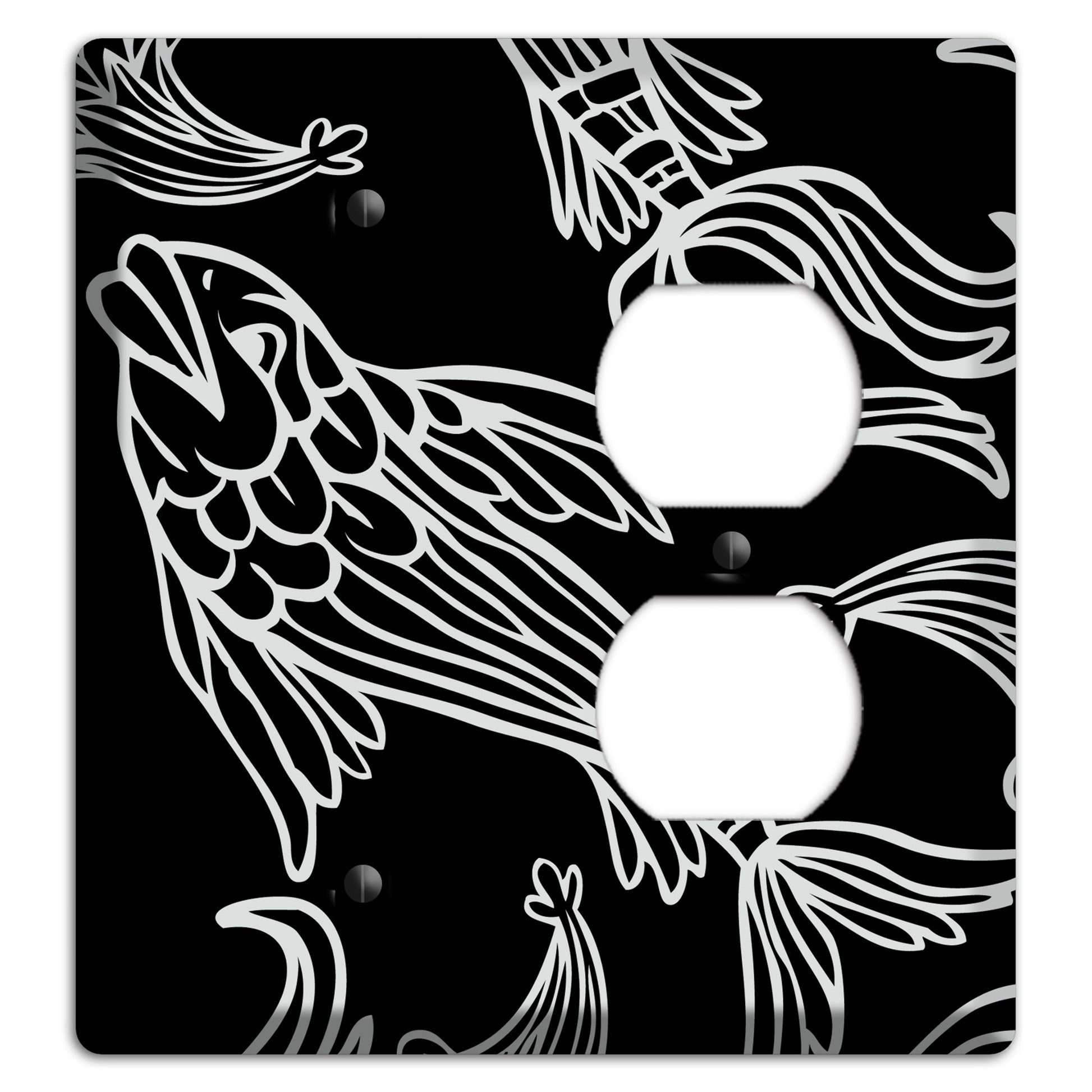 Black and White Koi Blank / Duplex Wallplate