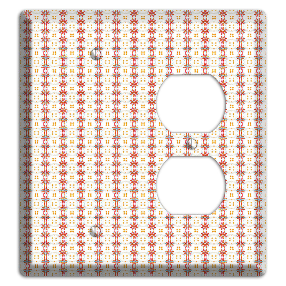 White with Red Smocking Blank / Duplex Wallplate