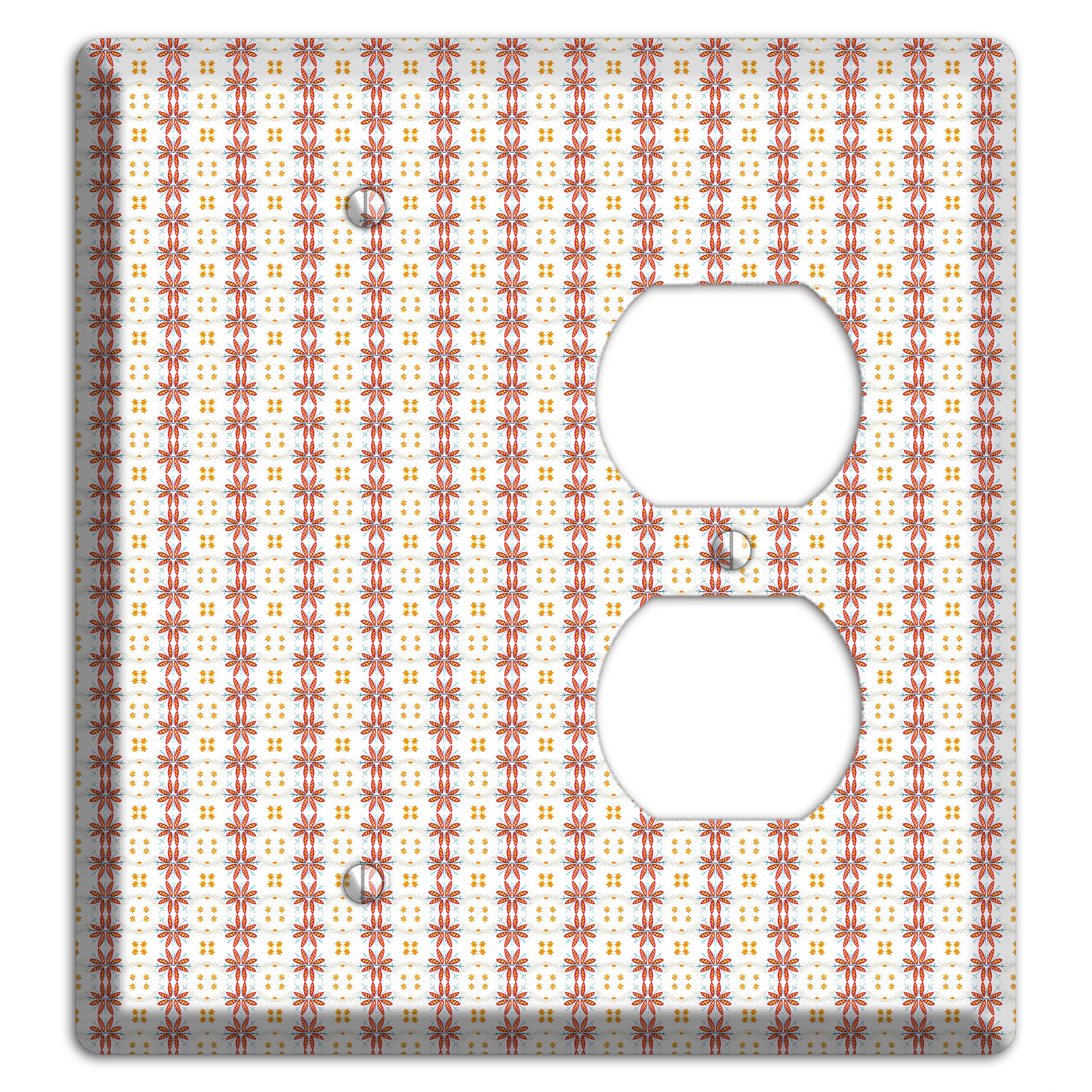 White with Red Smocking Blank / Duplex Wallplate
