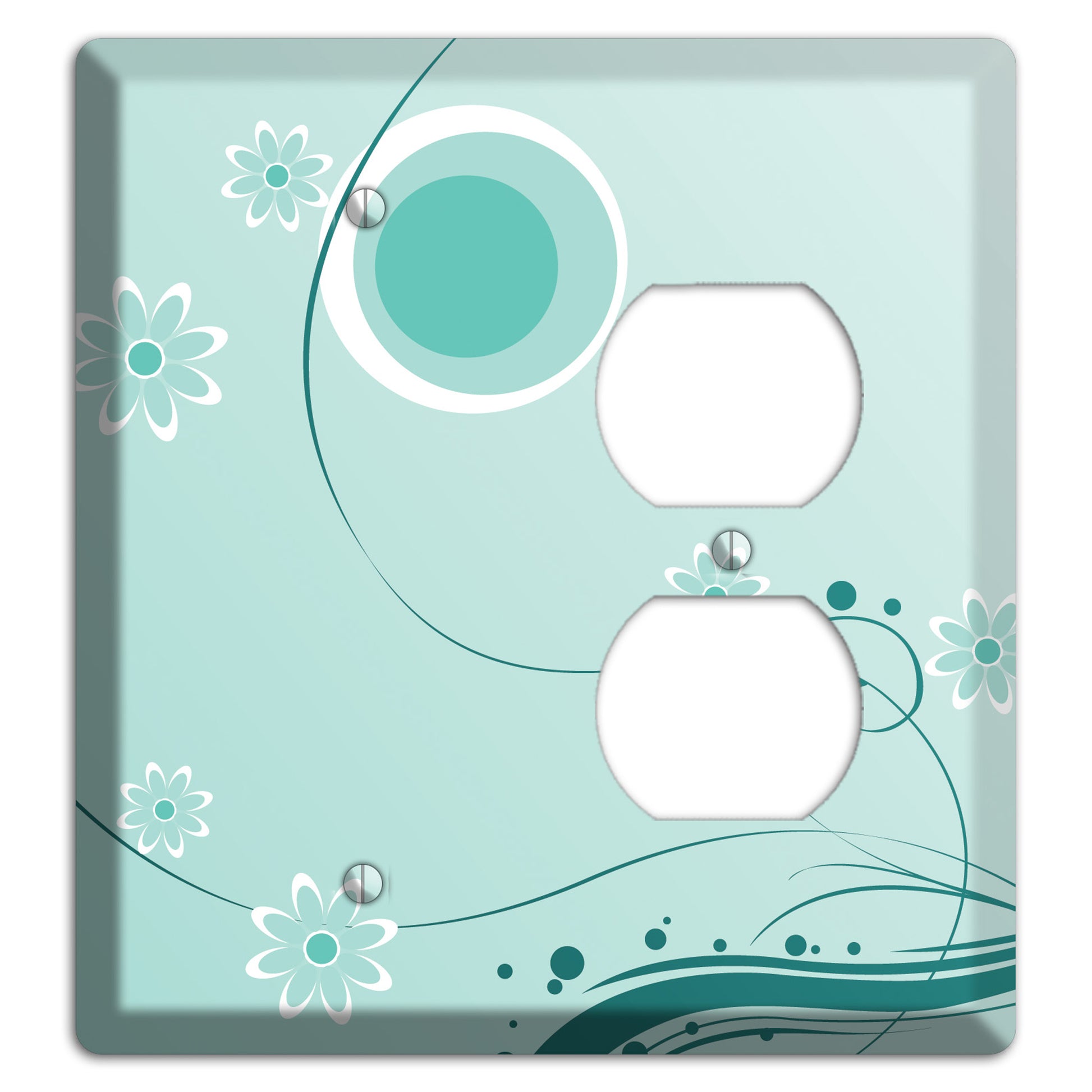 Light Green Floral Blank / Duplex Wallplate