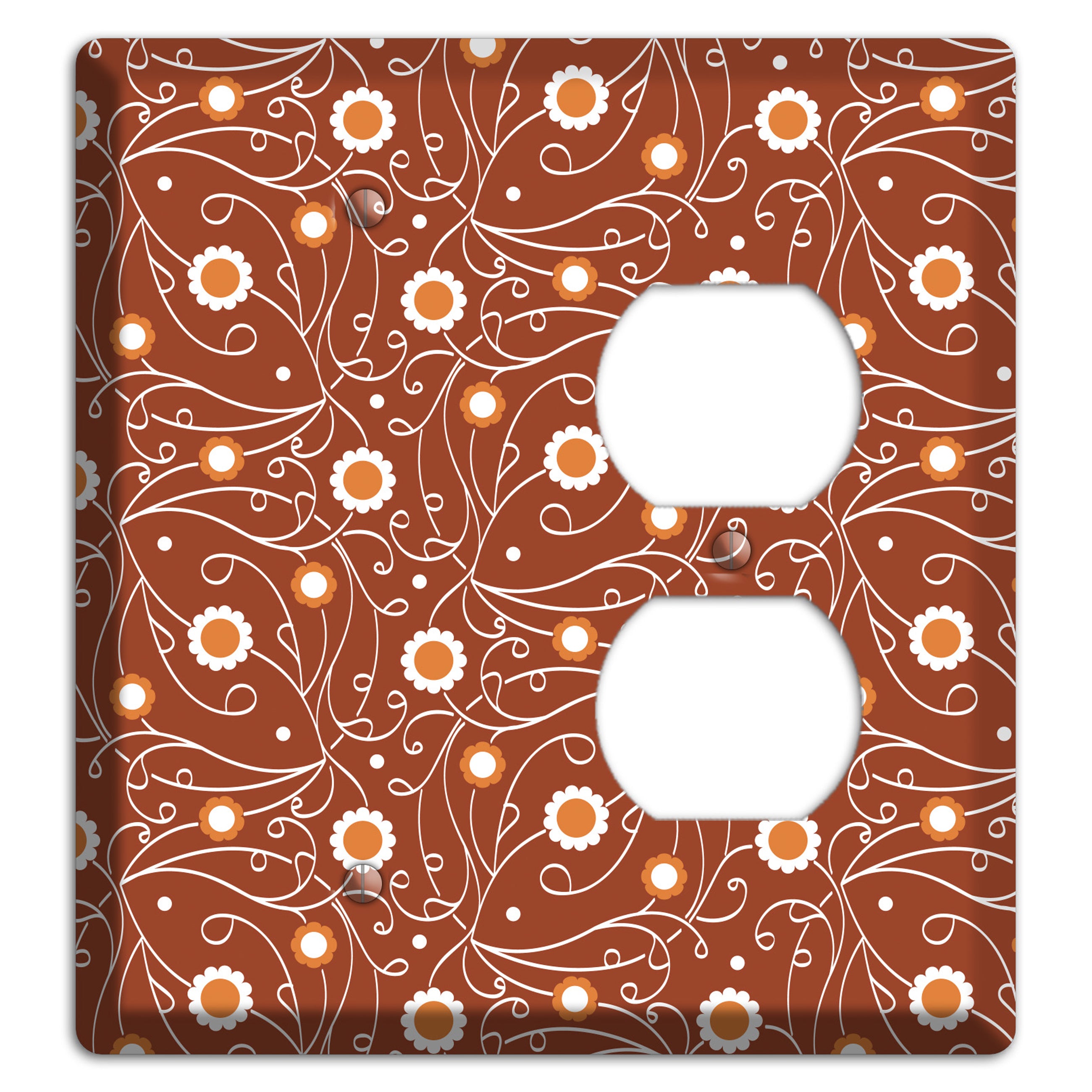 Brown Vine Floral Blank / Duplex Wallplate