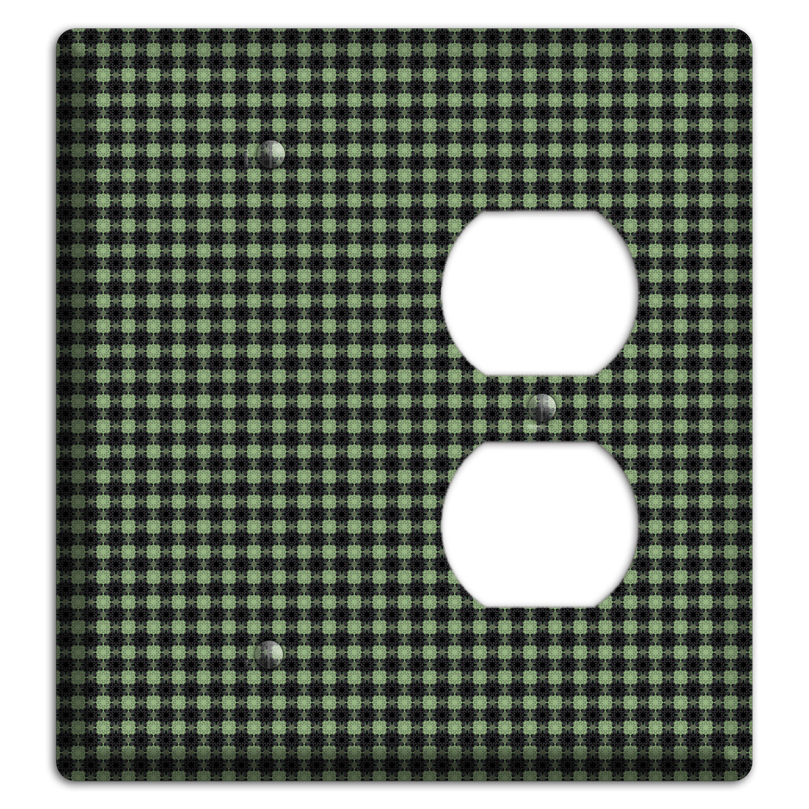 Multi Green Basket Check Blank / Duplex Wallplate