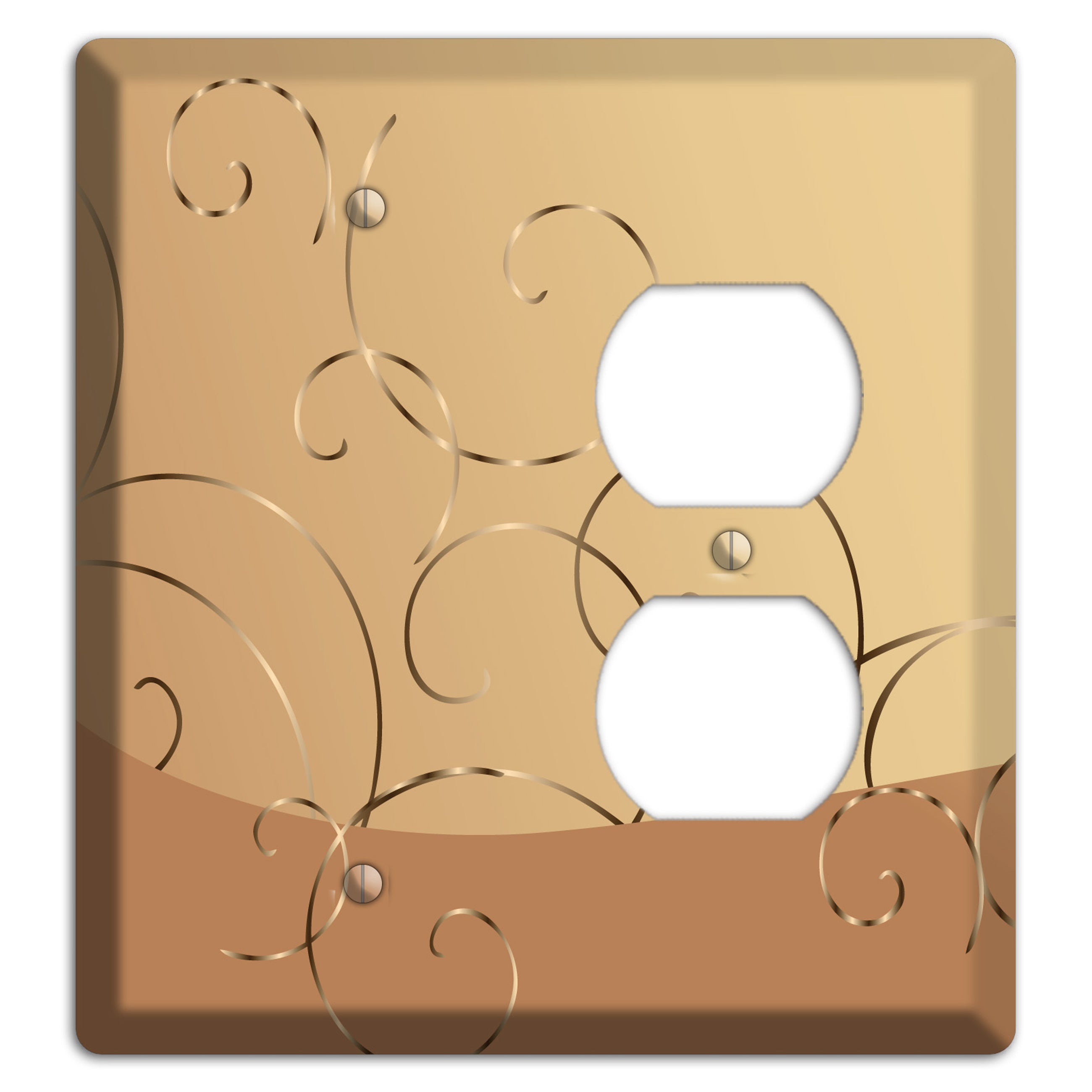 Light Brown and Beige Swirl Blank / Duplex Wallplate