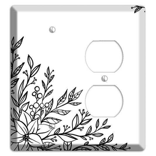 Hand-Drawn Floral 7 Blank / Duplex Wallplate