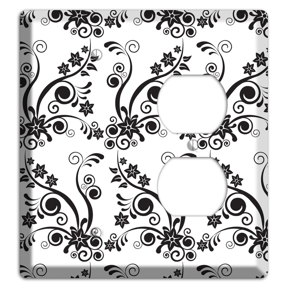 Scrolled Floral Toile Blank / Duplex Wallplate