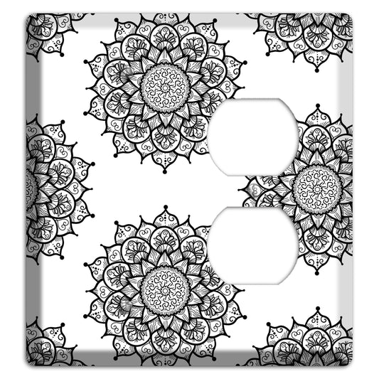 Mandala Black and White Style S Cover Plates Blank / Duplex Wallplate