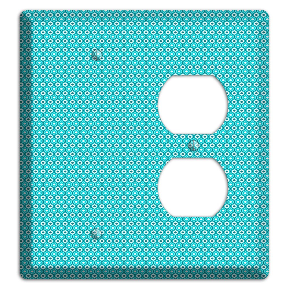 Turquoise Tiny Double Scallop Blank / Duplex Wallplate