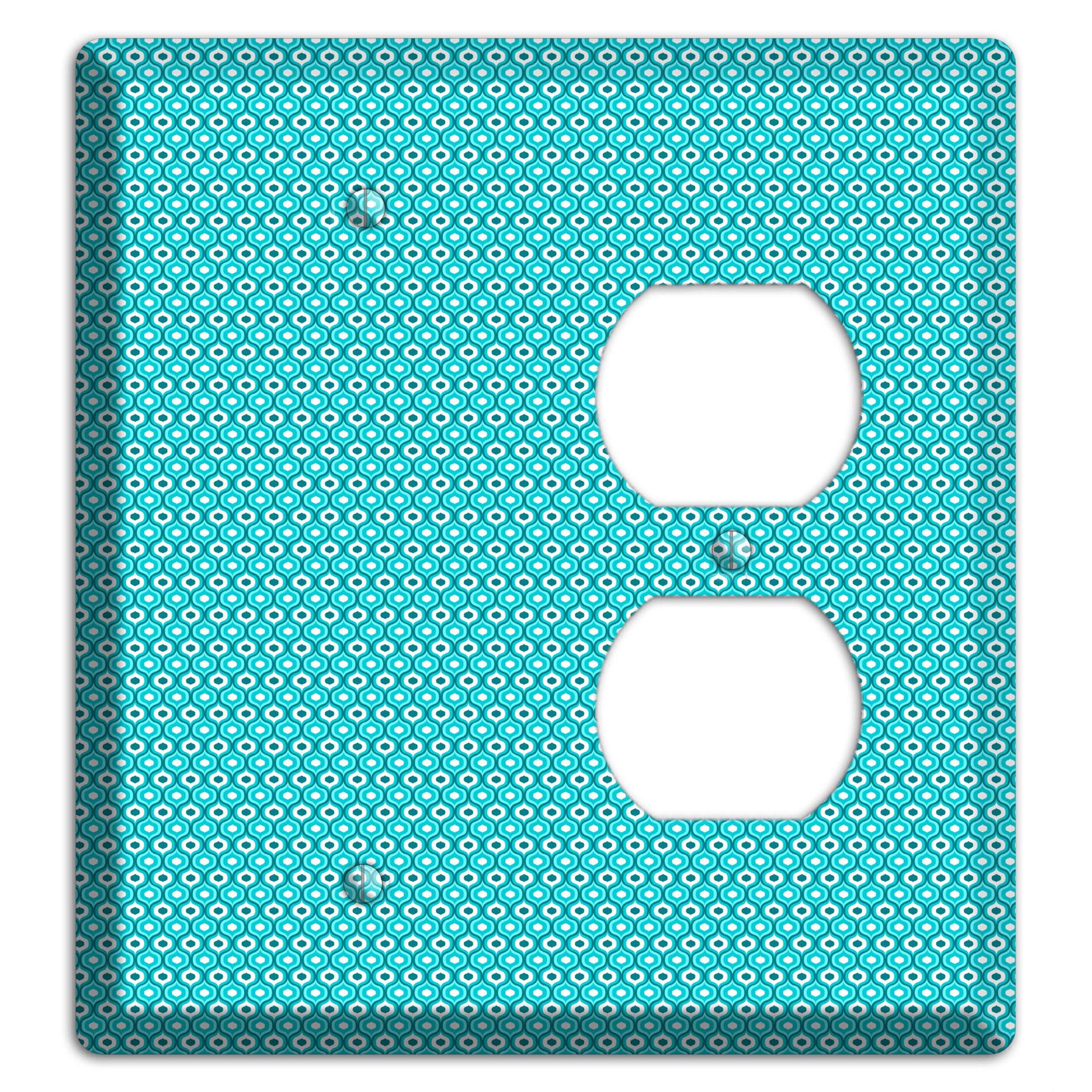 Turquoise Tiny Double Scallop Blank / Duplex Wallplate