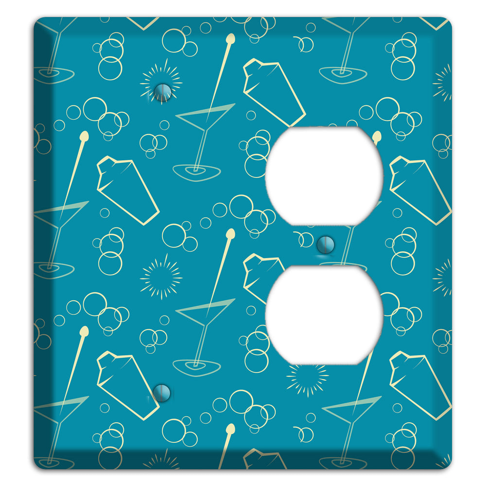 Teal Cocktail Hour Blank / Duplex Wallplate