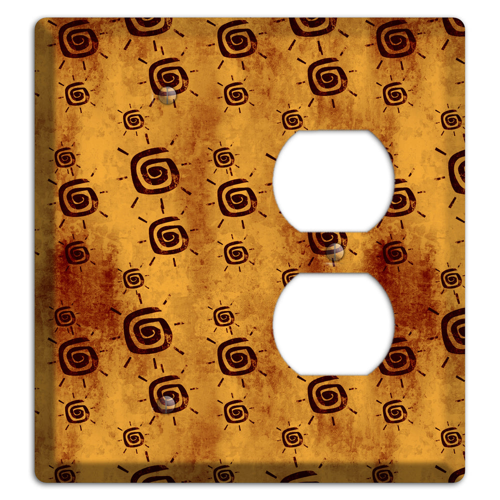 Mustard with Maroon Swirl Blank / Duplex Wallplate