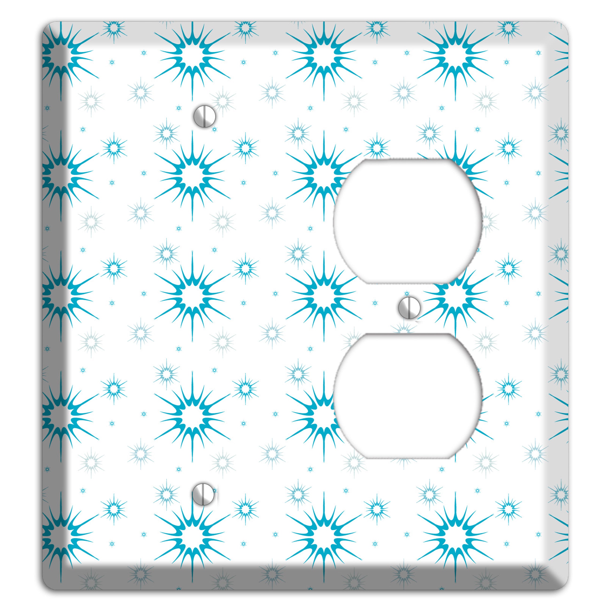 Blue Retro Burst Blank / Duplex Wallplate