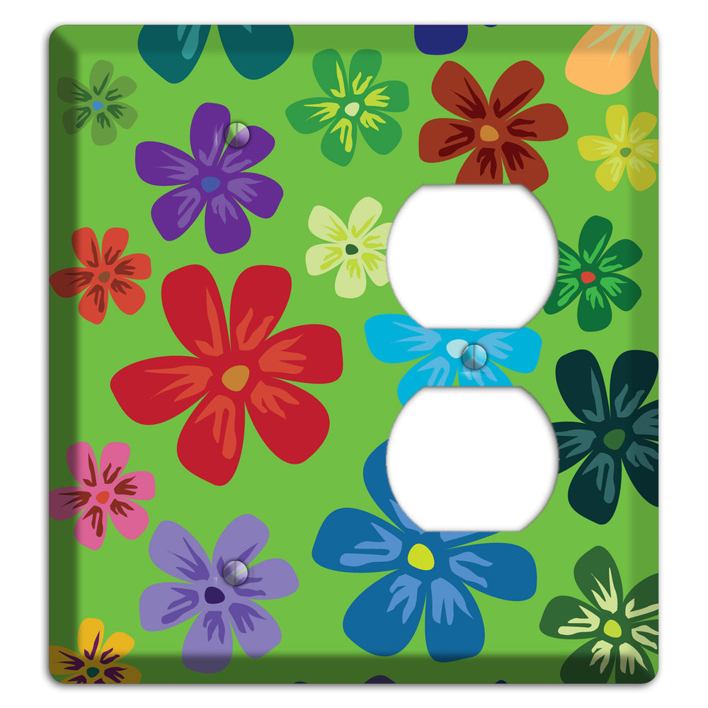 Orange Flowers Blank / Duplex Wallplate