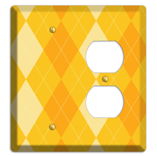 Yellow Argyle Blank / Duplex Wallplate