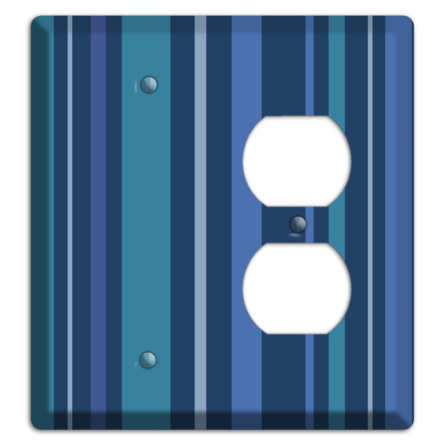 Multi Blue Vertical Stripes Blank / Duplex Wallplate