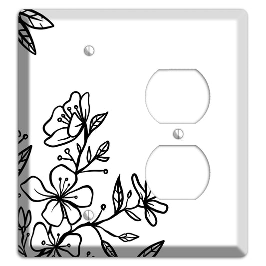 Hand-Drawn Floral 18 Blank / Duplex Wallplate