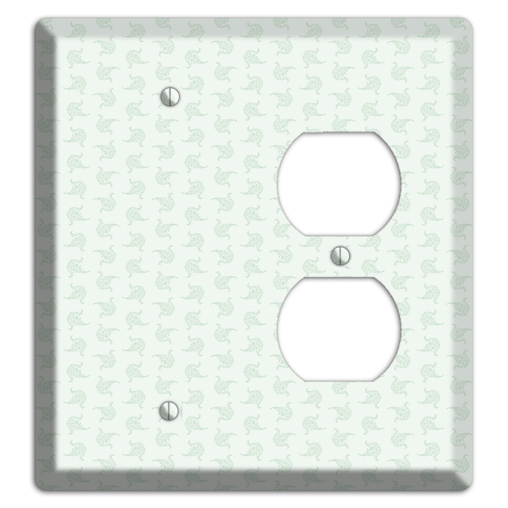 Mint Tiny Trefoil Cartouche Blank / Duplex Wallplate