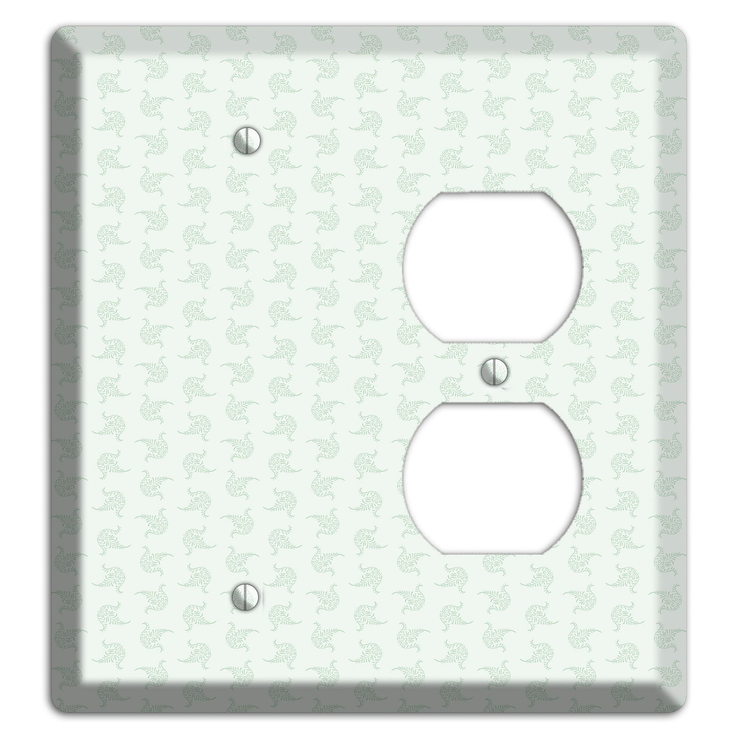 Mint Tiny Trefoil Cartouche Blank / Duplex Wallplate