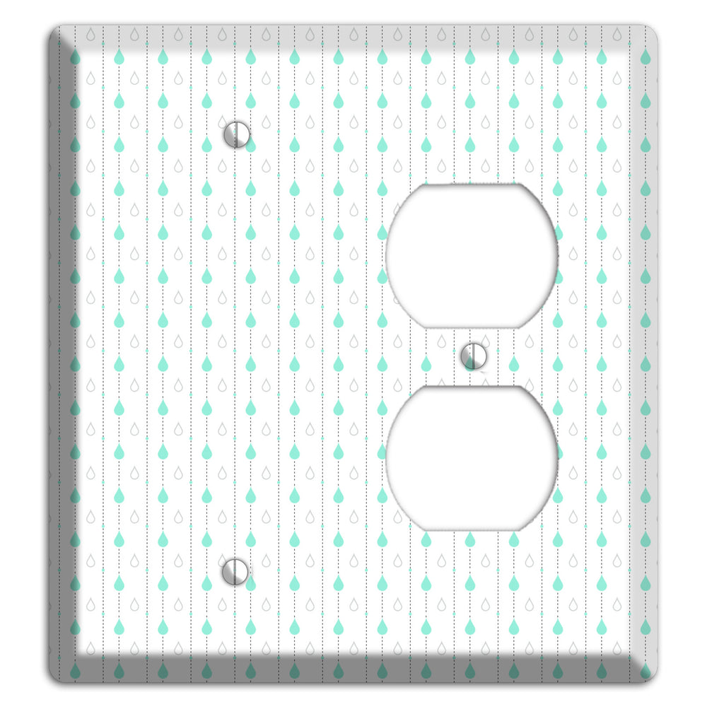White and Blue Drops 2 Blank / Duplex Wallplate