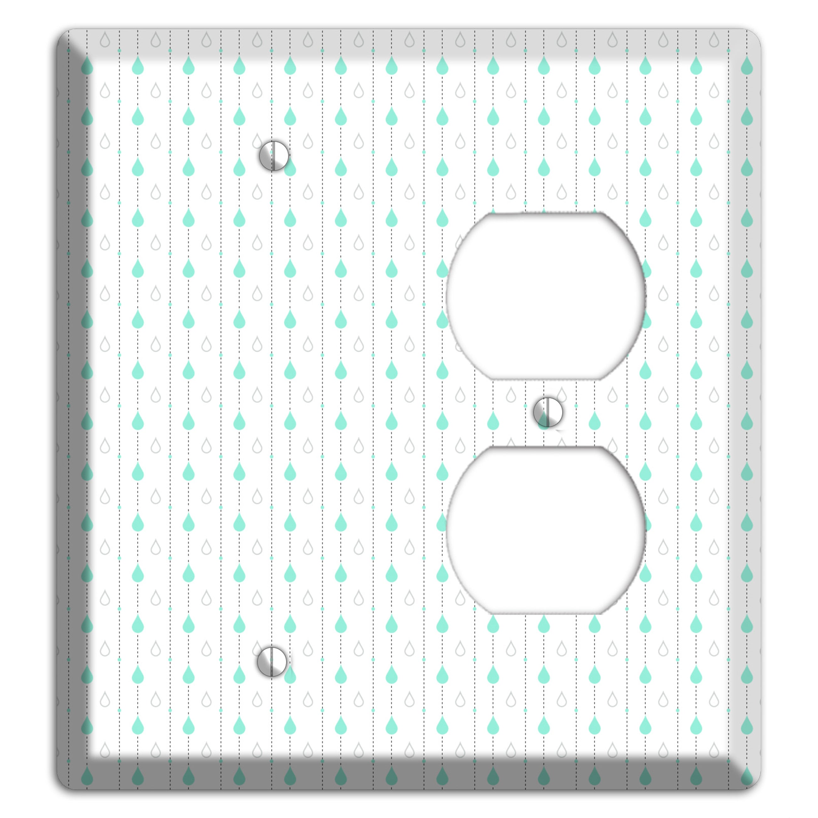 White and Blue Drops 2 Blank / Duplex Wallplate