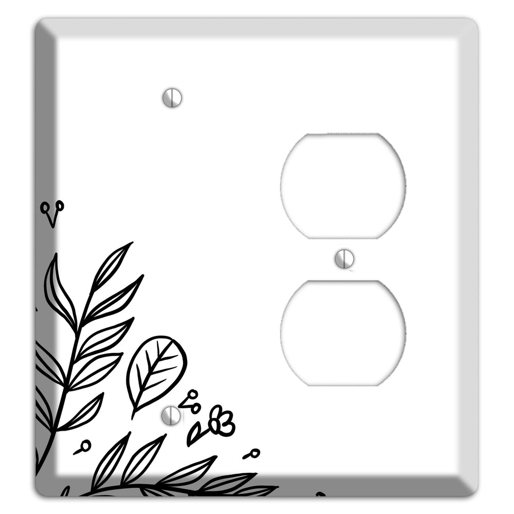 Hand-Drawn Floral 32 Blank / Duplex Wallplate