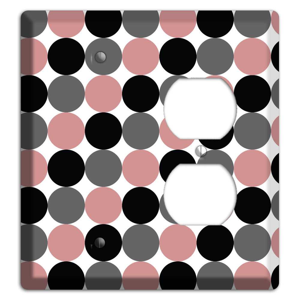 Grey Pink Black Tiled Dots Blank / Duplex Wallplate