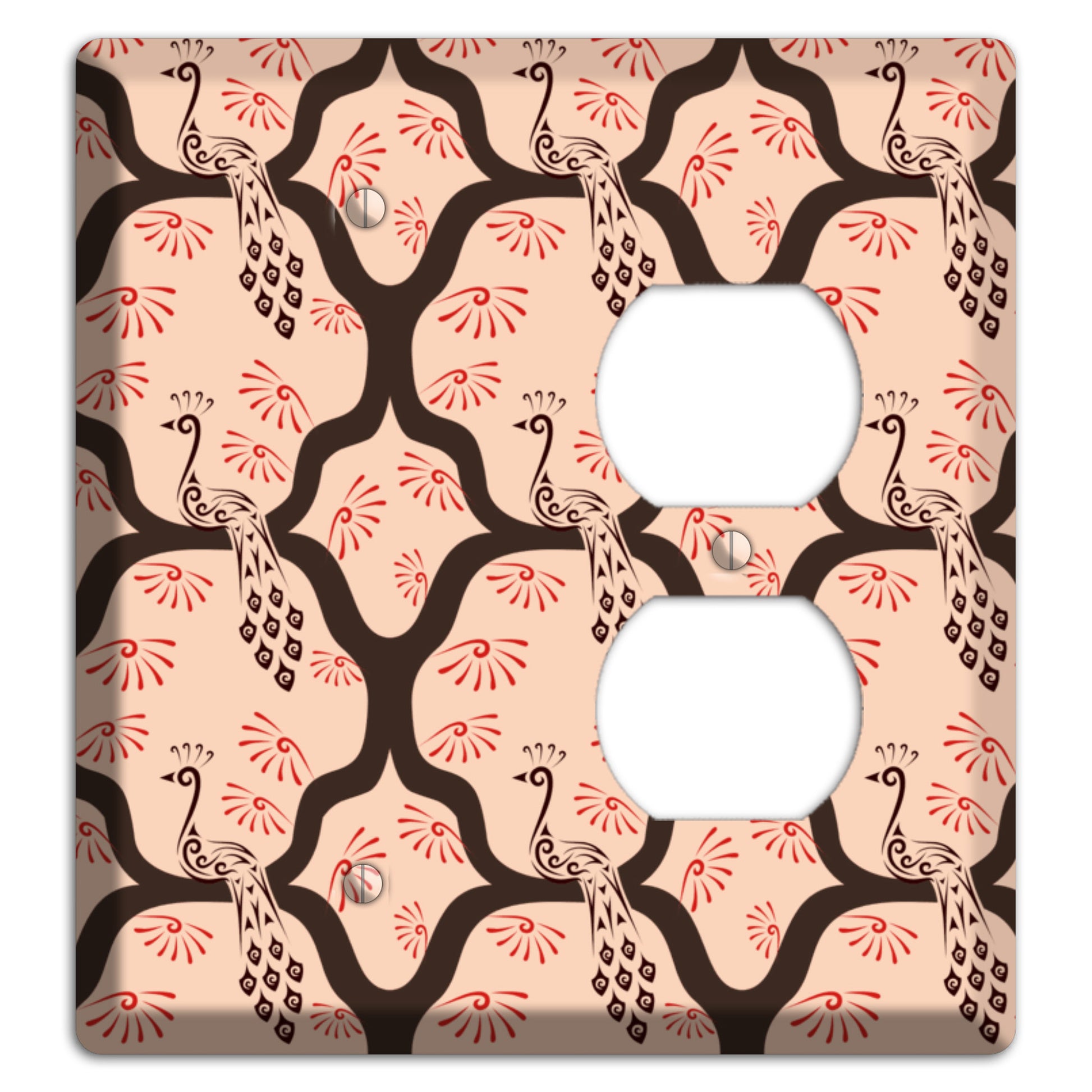 Light Quatrefoil Peacock Blank / Duplex Wallplate