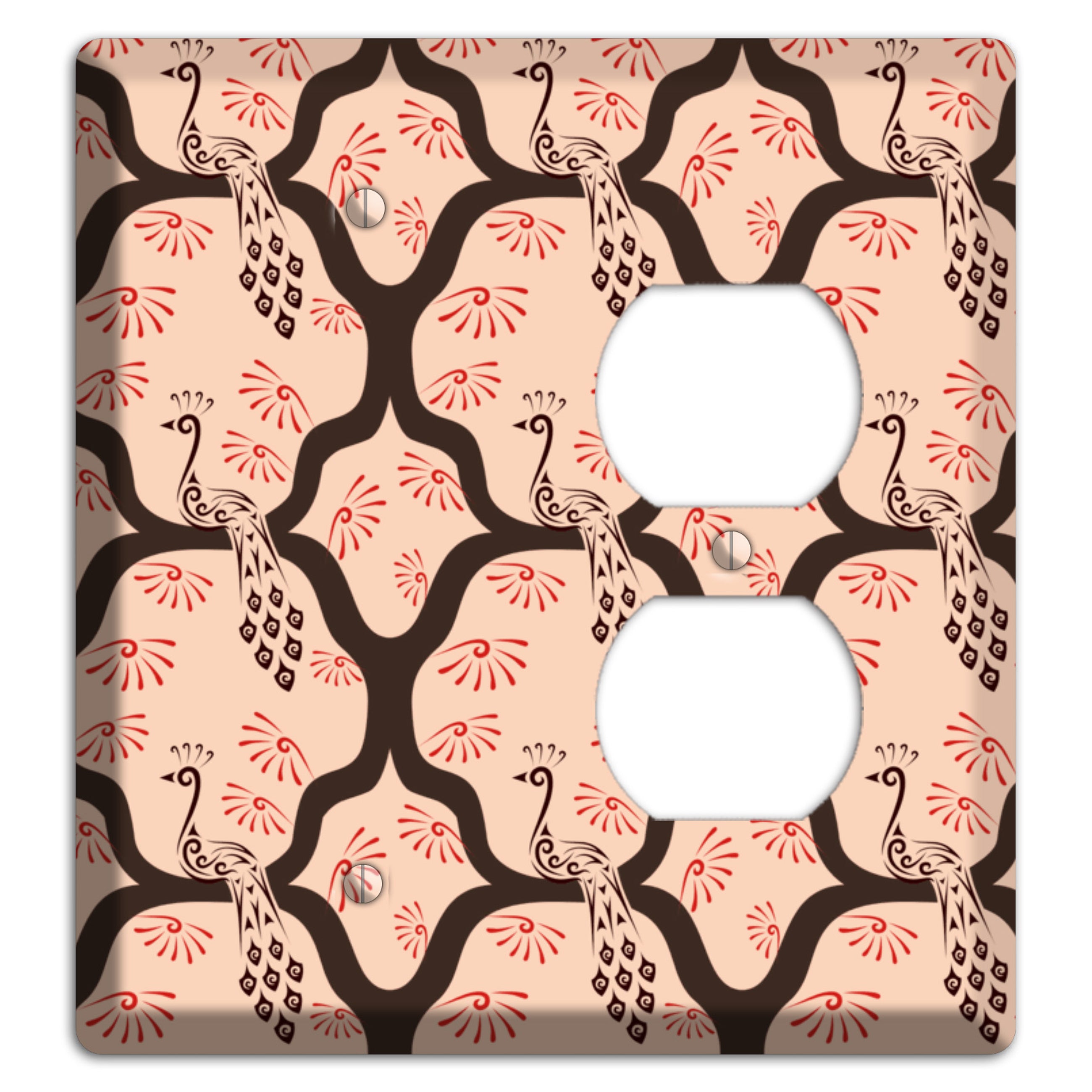 Light Quatrefoil Peacock Blank / Duplex Wallplate