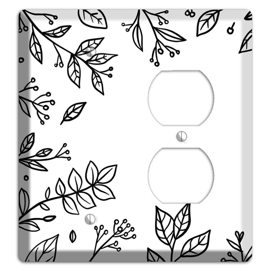 Hand-Drawn Floral 28 Blank / Duplex Wallplate