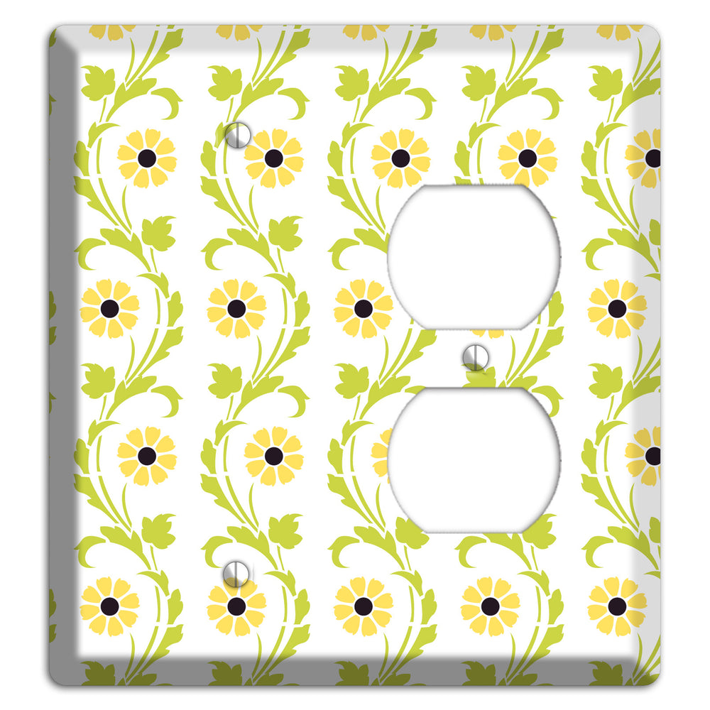 Green Vine Floral Blank / Duplex Wallplate