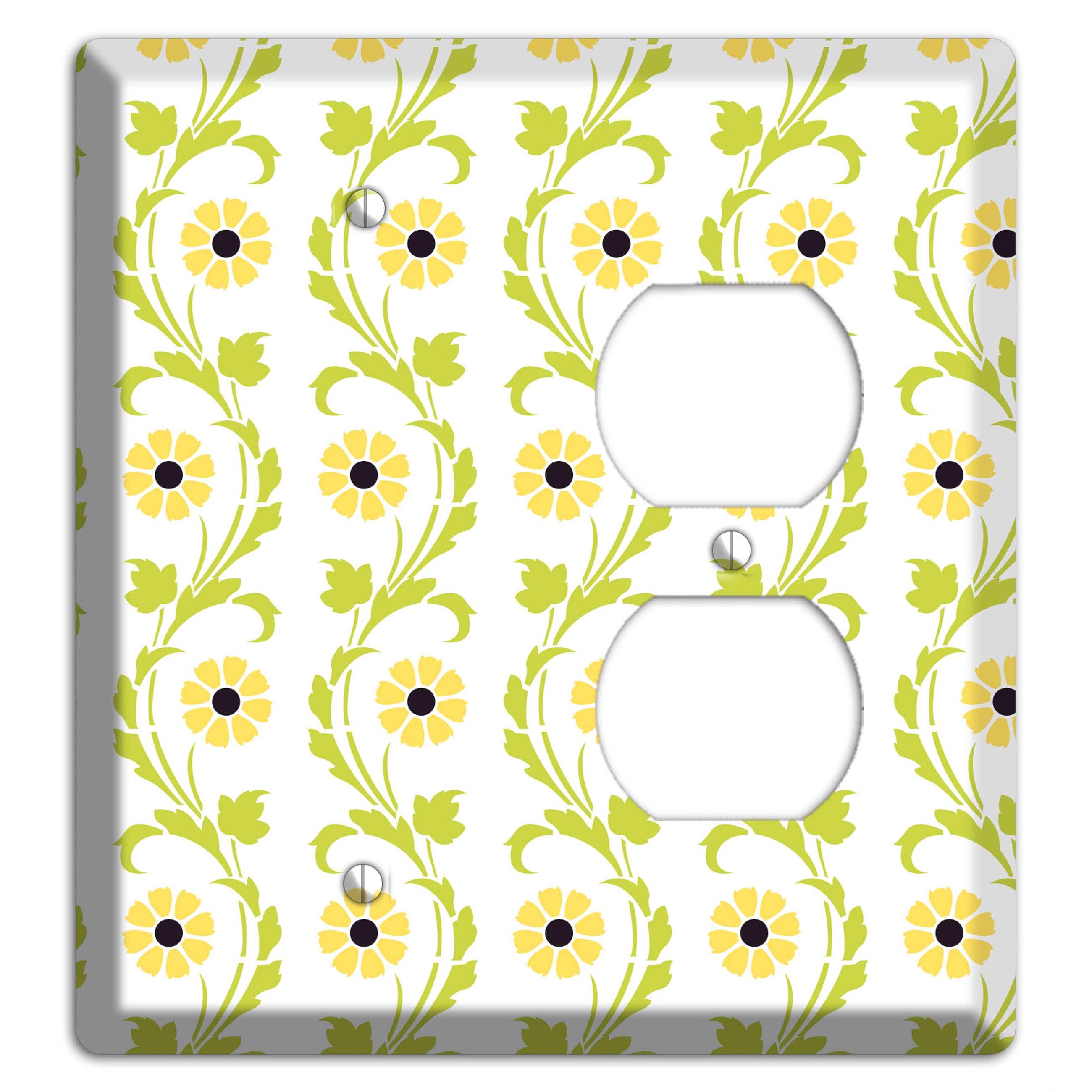 Green Vine Floral Blank / Duplex Wallplate