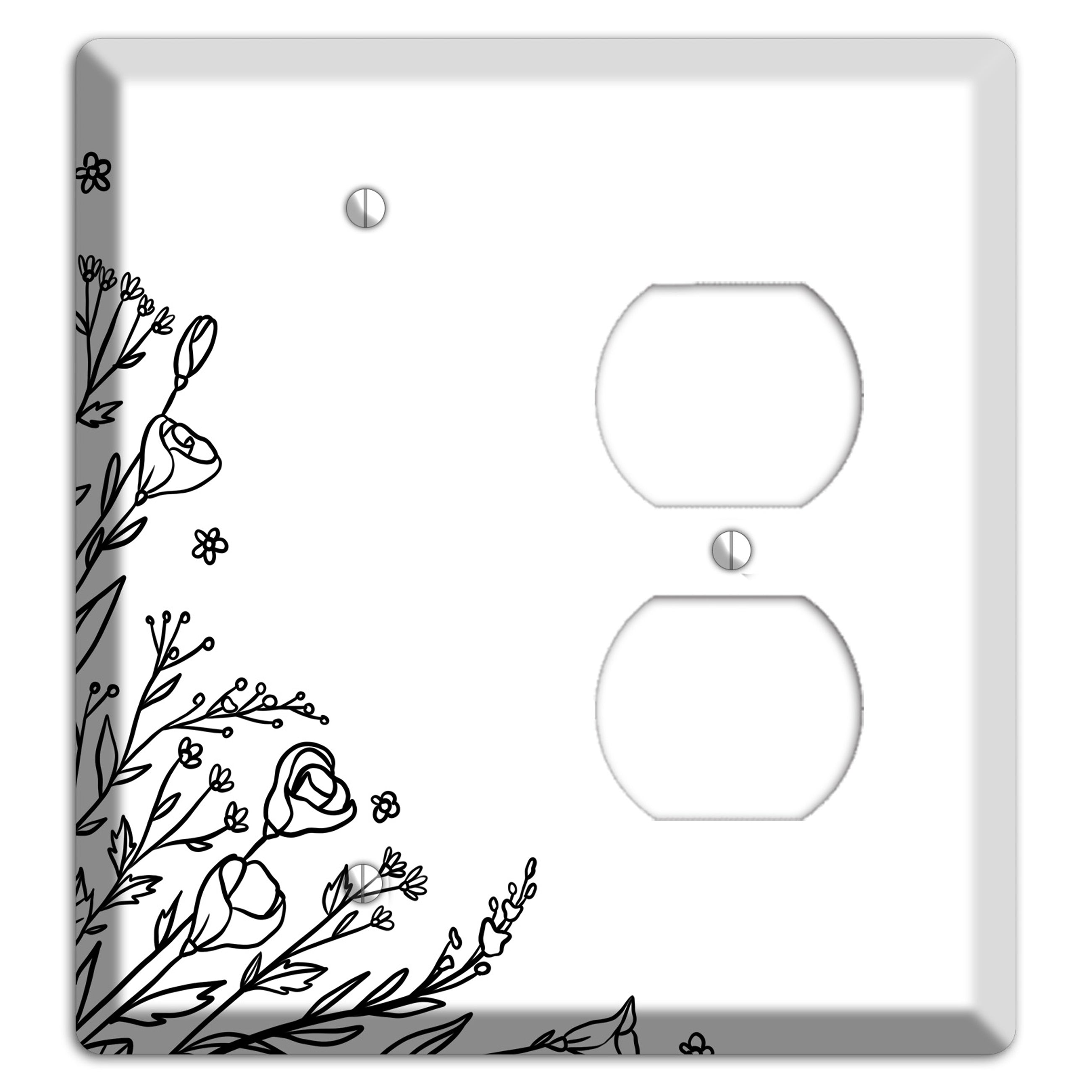 Hand-Drawn Floral 35 Blank / Duplex Wallplate