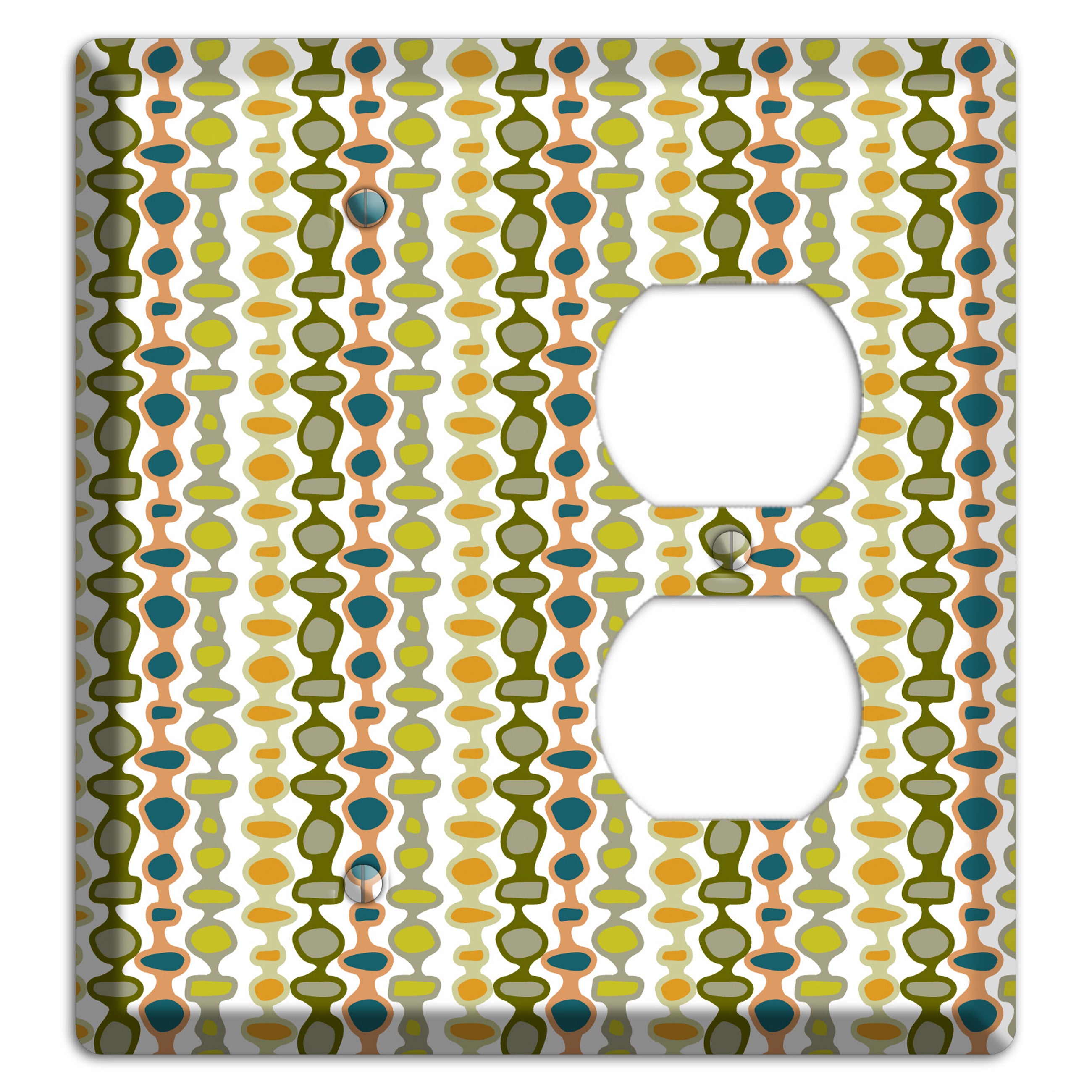 Multi Olive and Mustard Bead and Reel Blank / Duplex Wallplate