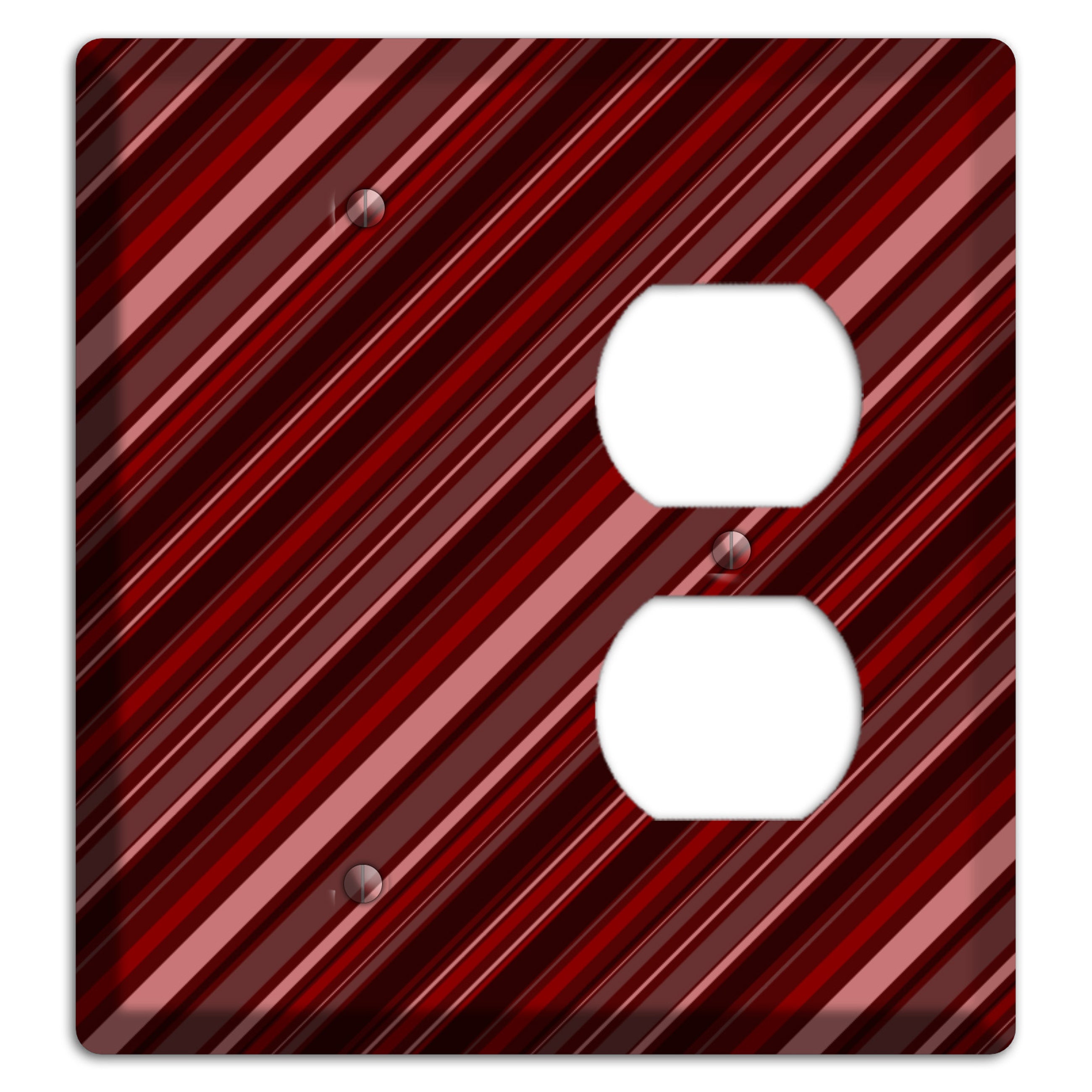 Burgundy Multi Angled Stripes 2 Blank / Duplex Wallplate
