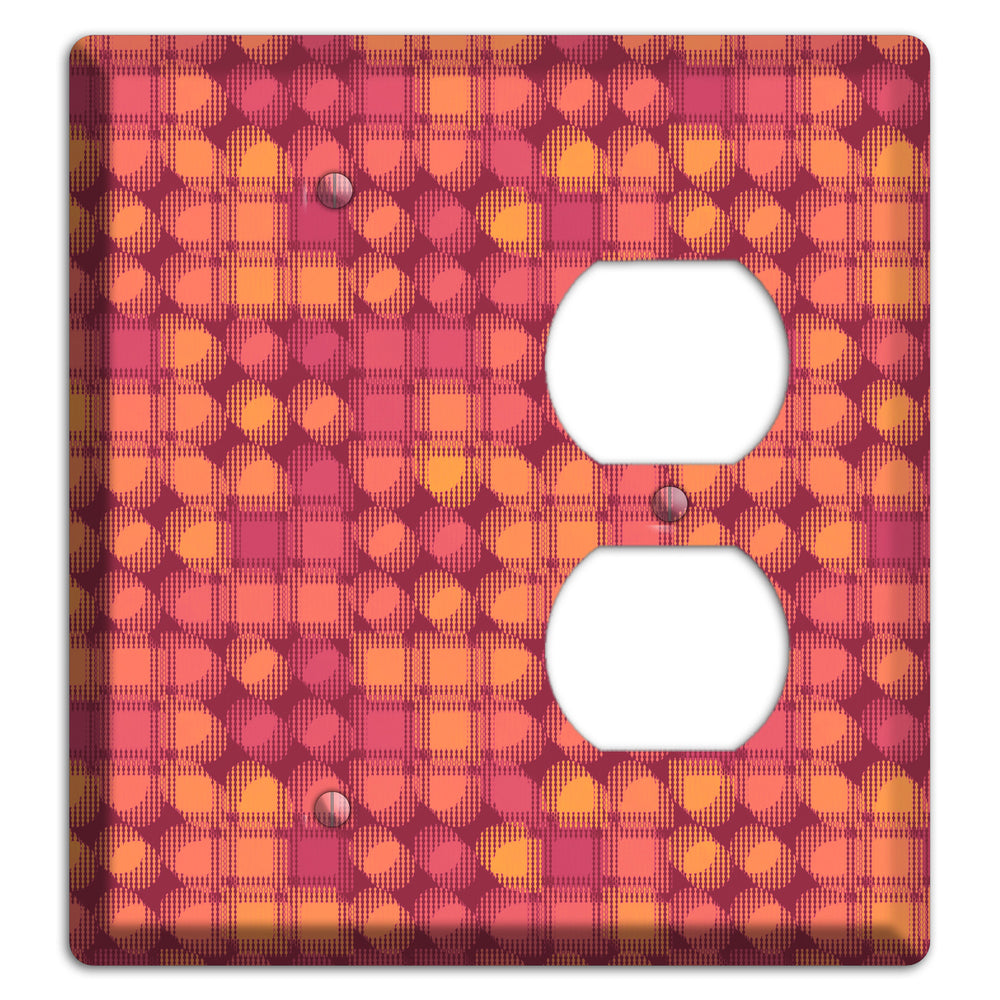 Coral Grunge Circles Blank / Duplex Wallplate