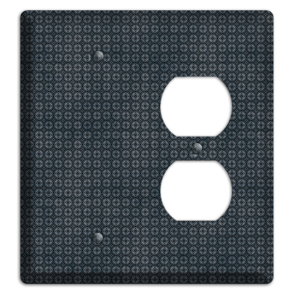 Multi Black and Grey Arabesque Blank / Duplex Wallplate