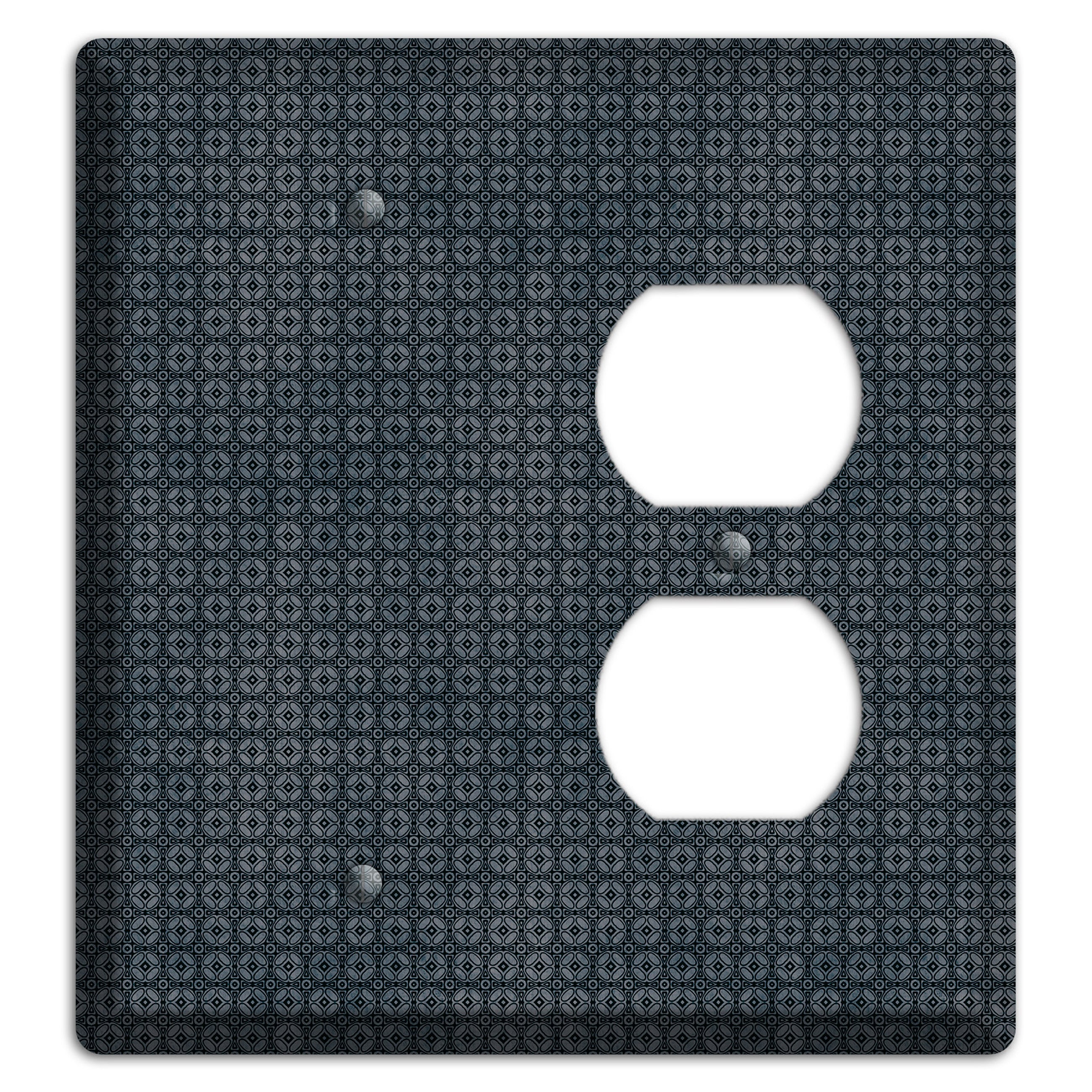 Multi Black and Grey Arabesque Blank / Duplex Wallplate