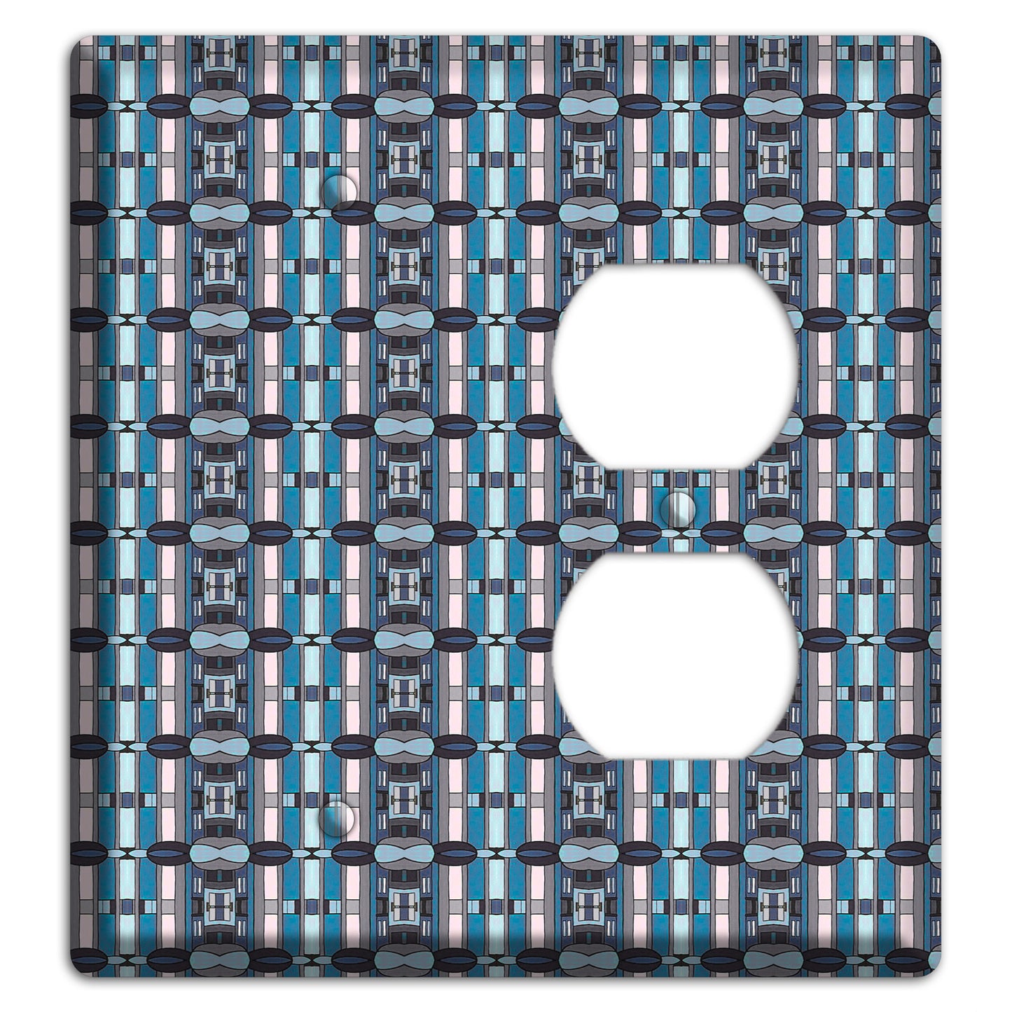 Blue and Grey Tapestry Blank / Duplex Wallplate